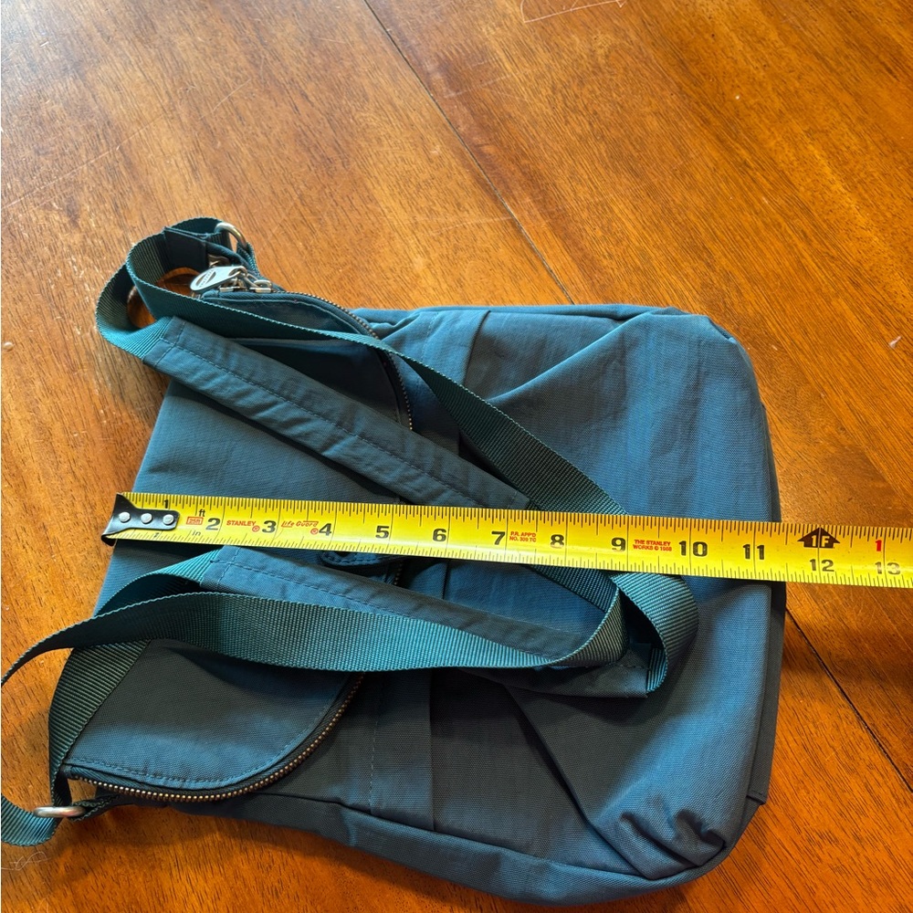 Baggallini Blue Crossbody Bag with Soft Fabric and Flap Closure - Picture 3 of 7